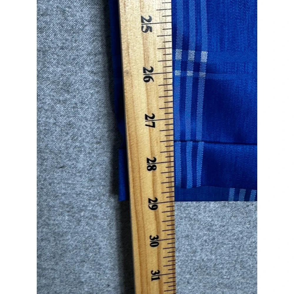 Vittorio St Angelo Suit Jacket Pants 42L 36x29 Blue Plaid Pleated Cuffed Wide